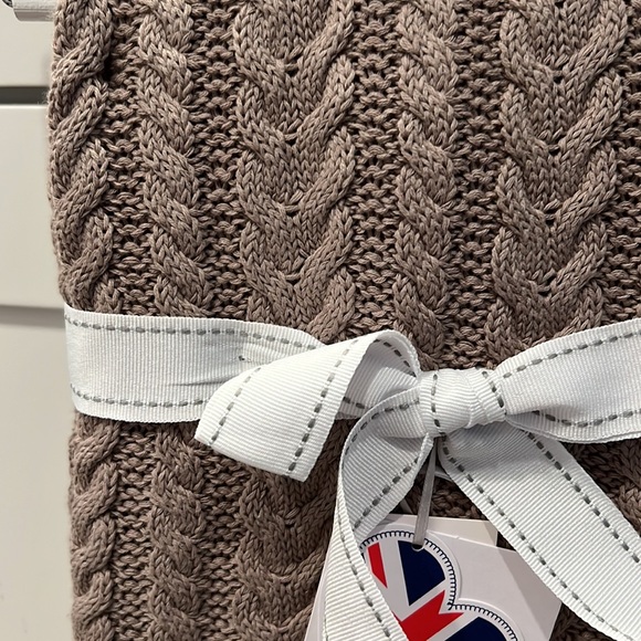 Silvercloud knit baby blanket stroller/pram 100%cotton brown color neutral new - Picture 3 of 8